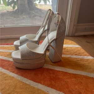 Rhinestone glittere heels size 8.5 worn once
